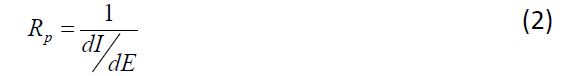 Rp definíciója: a dI/dE derivált reciproka